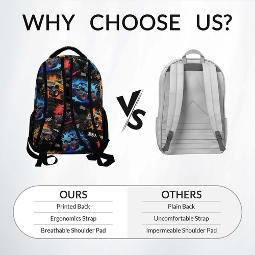 Toddler Backpack - Personalized Truck Backpacks with Name for Boys - Custom Kids Bookbag Gifts for Son - Durable School Bag for Kindergarten/Preschool/Elementary(17 Inch)