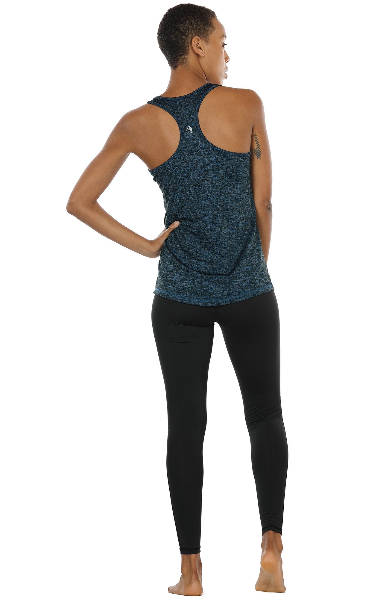 icyzone Workout Tank Tops for Women - Racerback Athletic Yoga Tops, Running Exercise Gym Shirts(Pack of 3)(L, Royal Blue/Purple/Charcoal)