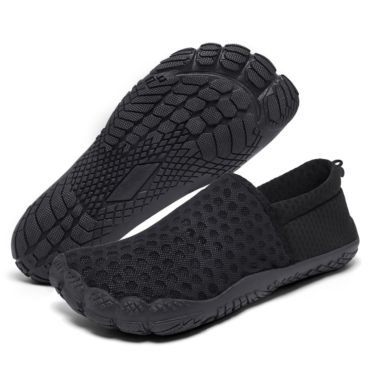 Rechtmien Water Shoes Mens Womens Barefoot Breathable Non-Slip Beach Swim Quick Dry Aqua Lightweight Black 13 Women/12 Men