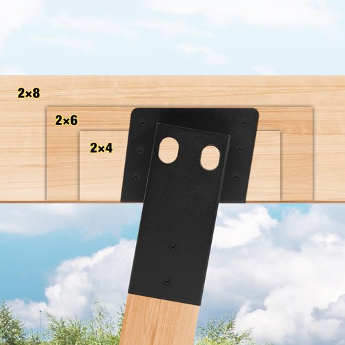 4 Pcs Black Deer Stand Brackets,Outdoor 4"x 4" Compound Angle Brackets for Deer Stand Hunting Blinds Shooting Shack and Tree Houses