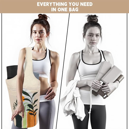saniwu Bohemian Yoga Mat Bag Carrier Large Capacity Durable with Interior Zipper Pocket for Workout Pilates Gym Travel