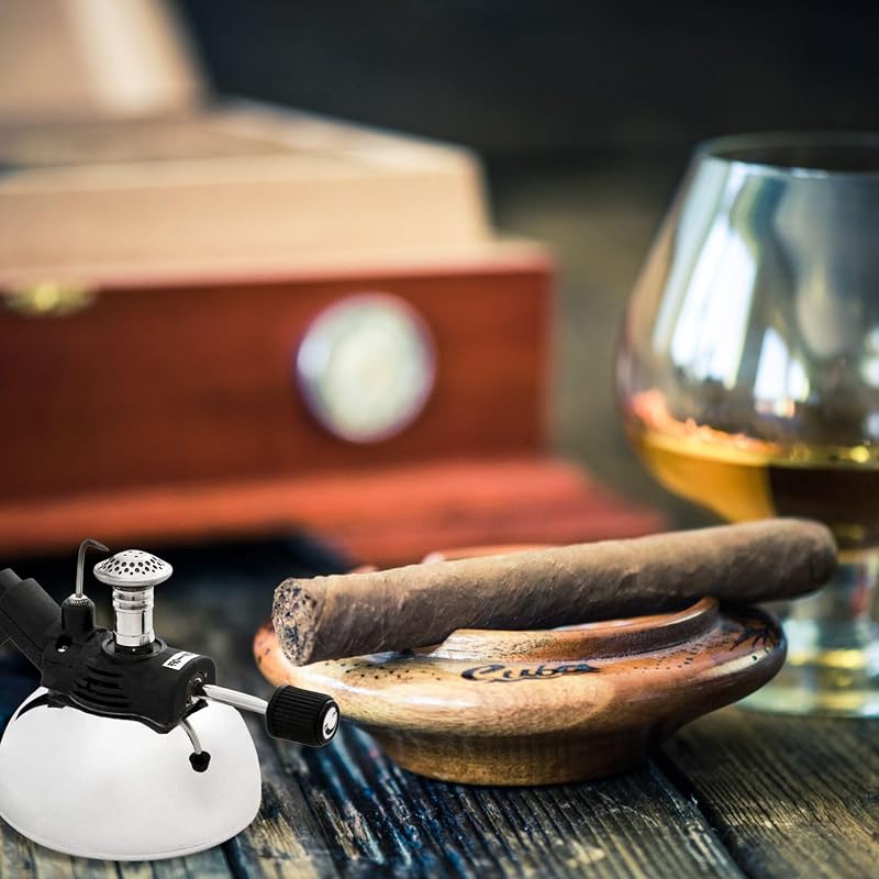 The Burner Table Cigar Lighter by Alec Bradley – Wind-Resistant, Butane-Powered, Lights Up to 1,000 Cigars