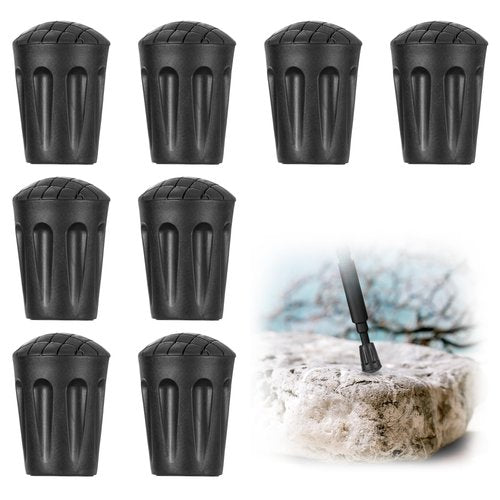 cobee 8 Pcs Trekking Pole Tips Replacement Protectors, Walking Stick Tips Rubber Cane Tips, Ski Tip Protector Accessories Fits Most Standard Hiking, Trekking, Walking Poles