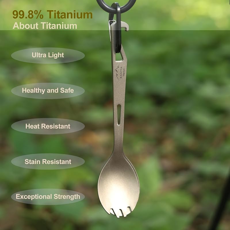 SANTTA Titanium 3-in-1 Spork – Spoon, Fork & Bottle Opener (Variation: 3-IN-1 SPORK)