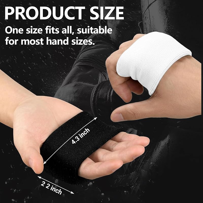 Knuckle Guards for Boxing – Gel Padding 2 Pairs, Black + White, Lightweight Hand Guards
