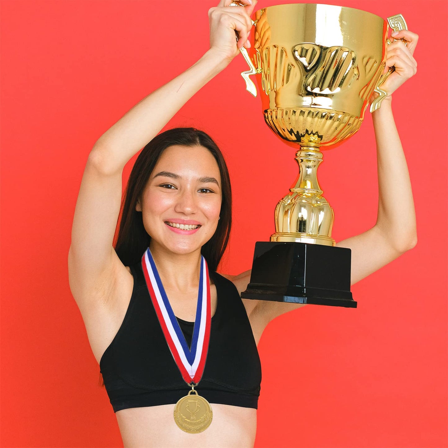 12 Pieces Gold Medals for Awards - Winner Medal Metal with Neck Ribbon Prizes for Kids, Adults, Sports Day, Spelling Bees, Competitions, Party, 2 Inches