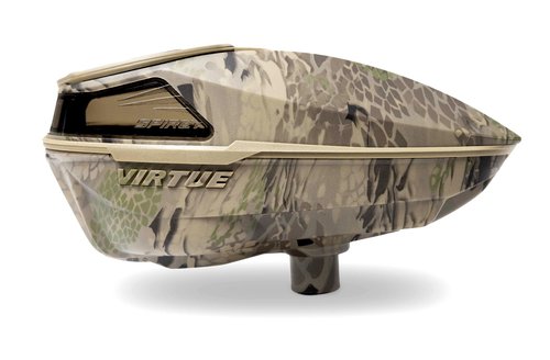 VIRTUE Spire V - Spire 5 - Paintball Loader - Paintball Hopper – CrownSF III Speed Feed & Rain Lid - Highlander Camo