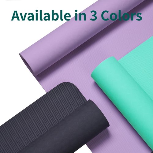 FLEXISPOT Yoga Mat, Exercise Yoga Mat with Non-Slip Design, Professional TPE Exericise Mat, 72" x 24" Multi-Purpose Workout Mat for Women, Pilates Fitness and Floor Exercises.