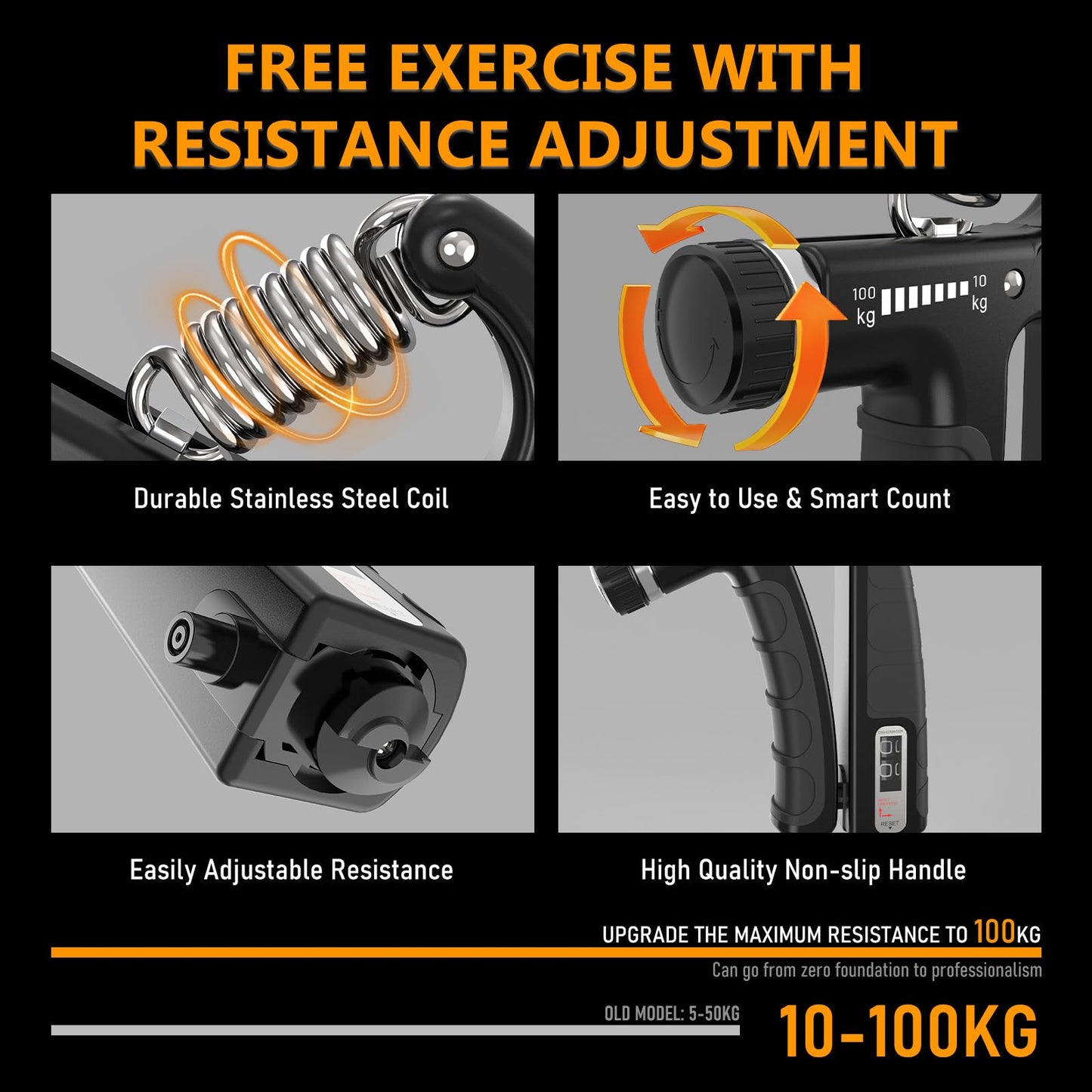 JKSHMYT Grip Strength Trainer Kits (5 Pack), Adjustable Resistance Forearm Strengthener, Hand Gripper Strengthener for Muscle Building