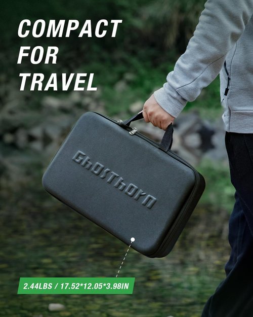 Ghosthorn Fishing Rod and Reel Combo Telescopic Collapsible Pole Kit Plier Portable Travel Kit with Carrier Bag for Freshwater Fishing Gift for Men Women