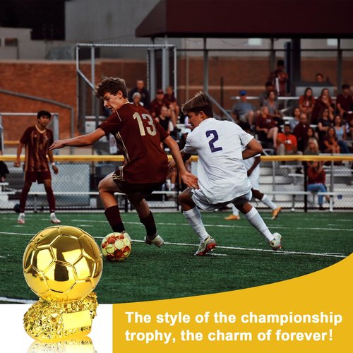 Trophy Replica, Football Trophy Decor, Soccer Ball Trophy, Resin Soccer Trophy Replica for Athlete World Cup Football Match Commemoration Memorial Award (6IN)