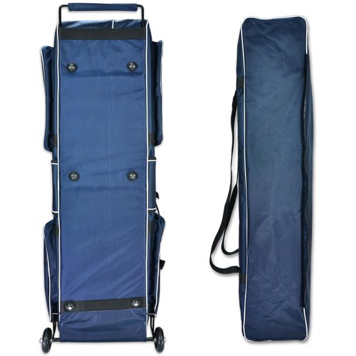 FEFOSAEP Fencing Bag with Wheels - Competition Draw-bar Rolling Fencing Bag - Fencing Bags with A High-Top Weapon Bag (Navy Blue)