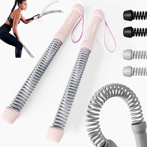 Ropeless Battle Ropes for Home Gym - Cordless Training Rope Fitness Equipment for Men & Women, Weighted Workout Ropes for HIIT, No-Jump Full-Body Exercise, Heavy Resistance & Travel-Friendly (Pink)