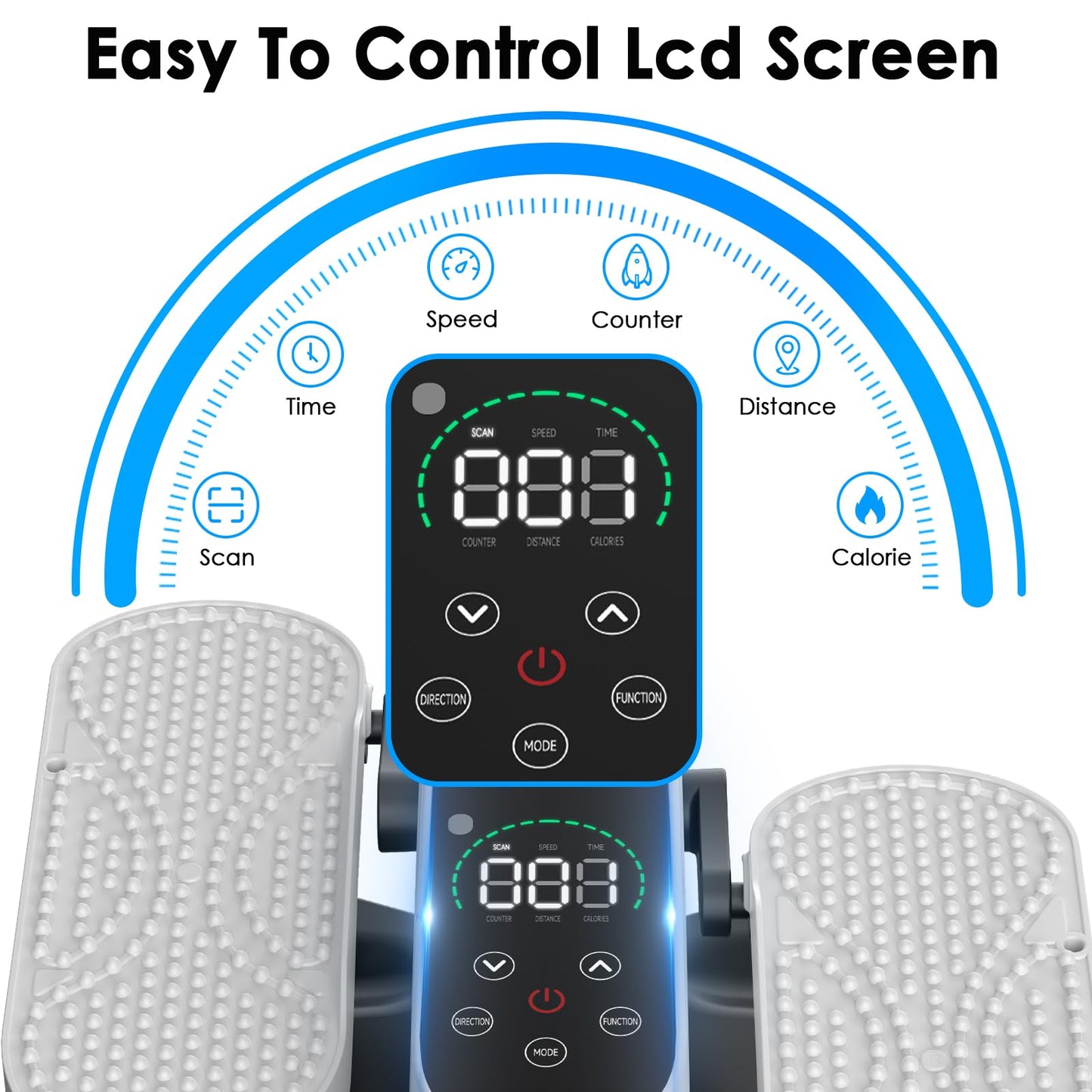 Under Desk Elliptical Machine for Senior, Quiet Motorized Leg Exerciser with Smart Remote, Pedal Exerciser with 12 Adjustable Speeds for Auto/Manual Modes, LCD Monitor, Easy to Use for Home Office