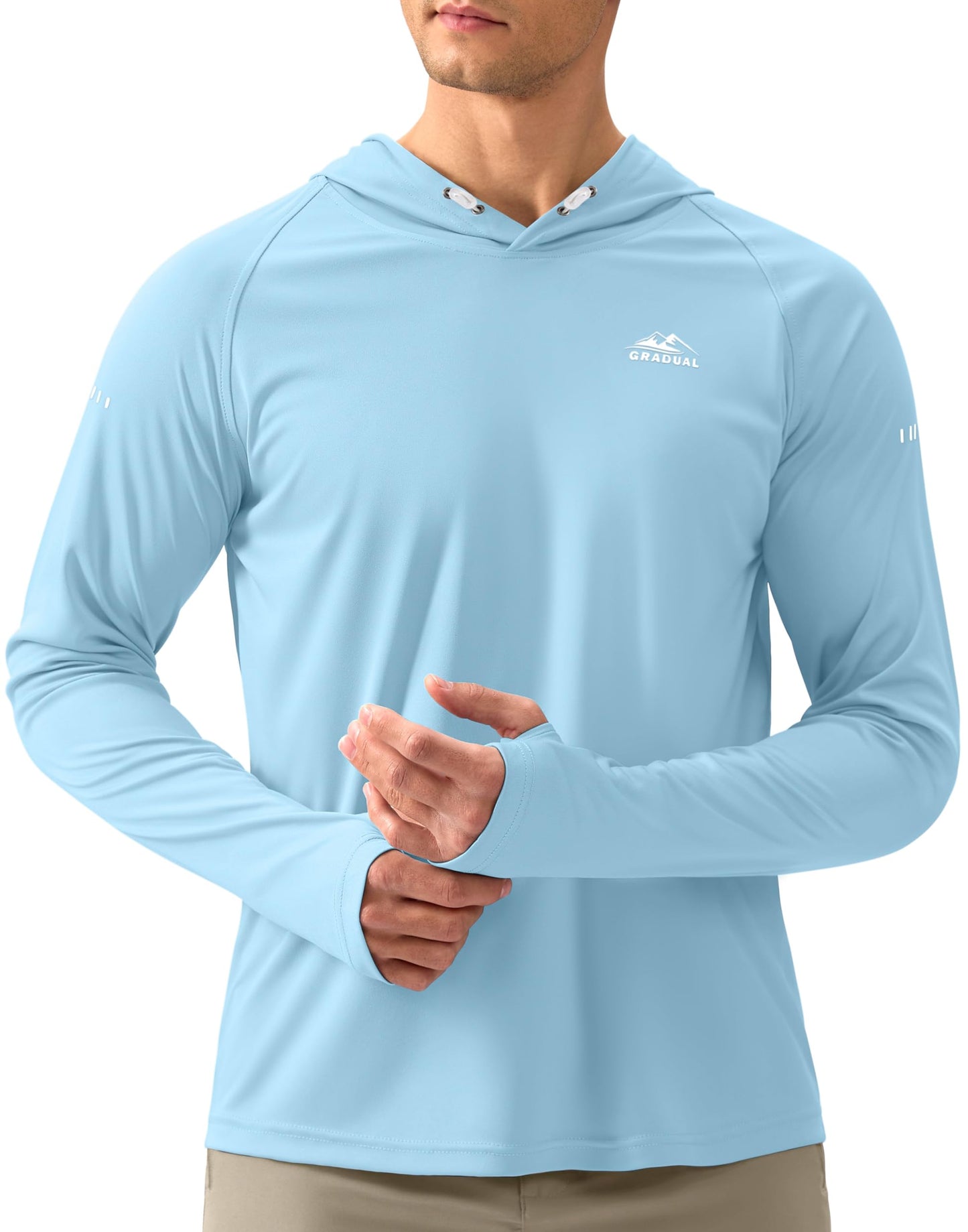 Men's Sun Protection Hoodie Shirt UPF 50+ Long Sleeve Fishing Rash Guard UV SPF Summer Lightweight Hiking Shirt for Men