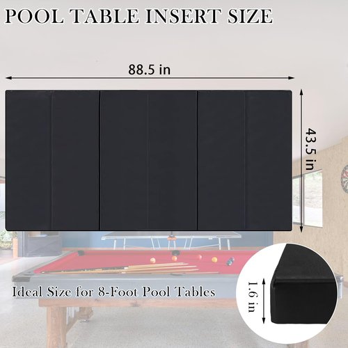 takor Billiard Pool Table Insert, Foam Pool Table Insert for Table Conversion, Convertible Dinning Table Insert, Table Cover (Black)
