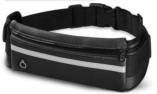 dimok Running Belt Waist Pack - Water Resistant Runners Belt Fanny Pack for Hiking Fitness – Adjustable Running Pouch for Phones iPhone Android