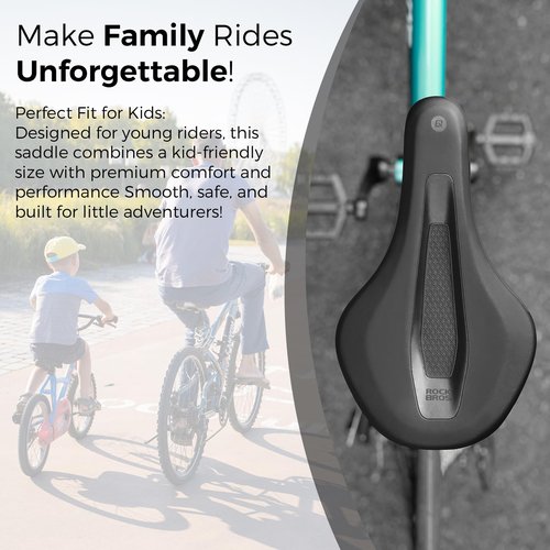 ROCKBROS Kids Bike Saddle Youth Replacement Bike Seat Kids Bicycle Seat with Ergonomic Design -3 Zone Concept - Waterproof, Enhance Young Little Riders for BMX, MTB & Road 16" to 24"