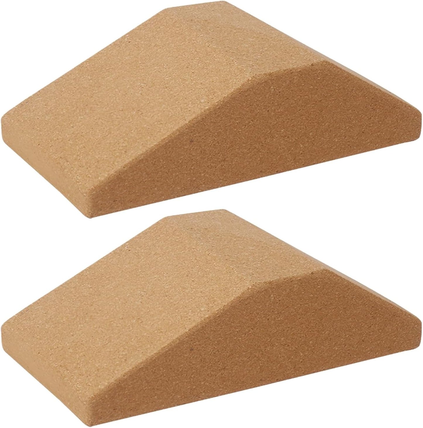 2 Pcs Cork Yoga Wedge Blocks, Non-Slip High-Density Yoga Props for Wrist Support and Myofascial Release