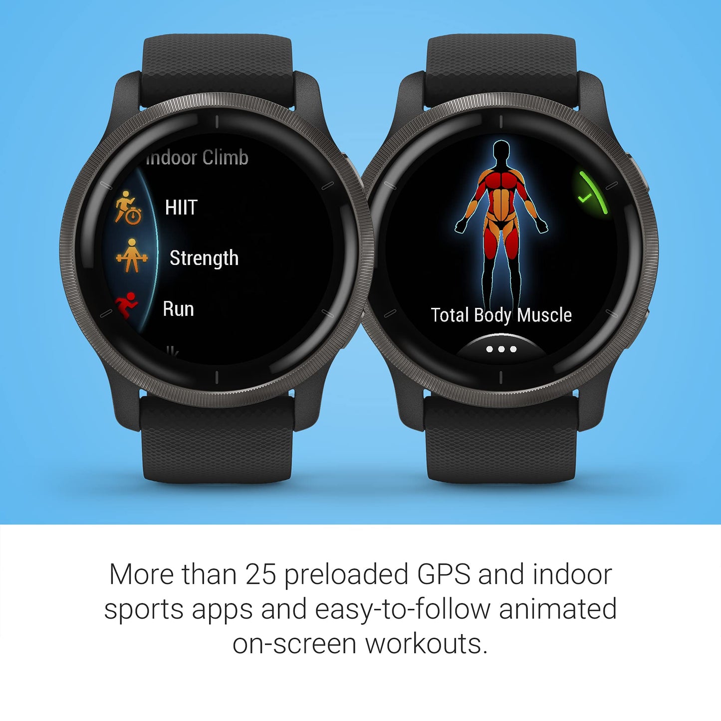 Garmin Venu 2, GPS Smartwatch with Advanced Health Monitoring and Fitness Features, Slate Bezel with Black Case and Silicone Band