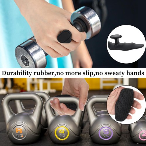 Heclia Weight Lifting Grips Rubber Gym Grip Strengthener for Women Men Hands Protection, Anti-Slip Workout Hand Grips for Weightlifting, Pull Up, Training Grip, Yoga & Exercise - 1 Pair Black