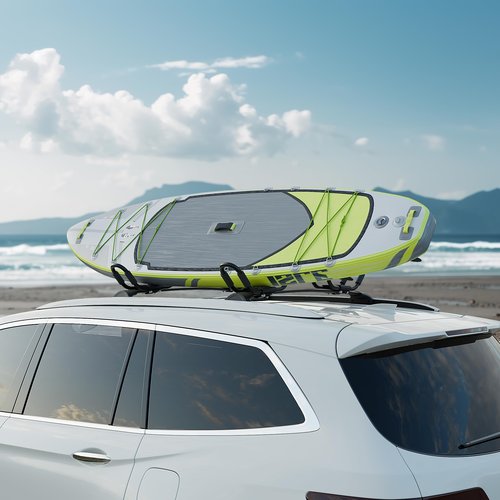 ECOTRIC Kayak Roof Rack J-Bar Rack HD Universal Kayak Carrier Holder Canoe Boat Surf Ski Board Roof Top Mounted on Crossbar for Car SUV Truck Set of 4