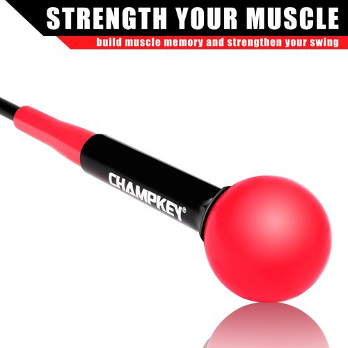 CHAMPKEY Golf Swing Trainer - Tempo & Flexibility Training Aids Warm-Up Stick Ideal for Golf Indoor & Outdoor Practice (Red, 48 Inches)