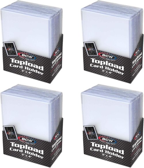 BCW 3x4 Topload Card Holder - Standard - 100ct | Rigid PVC Trading Card Protection for Baseball Cards, Football Cards, and Trading Cards Like Pokémon and MTG | Holds Cards Up to 20pts