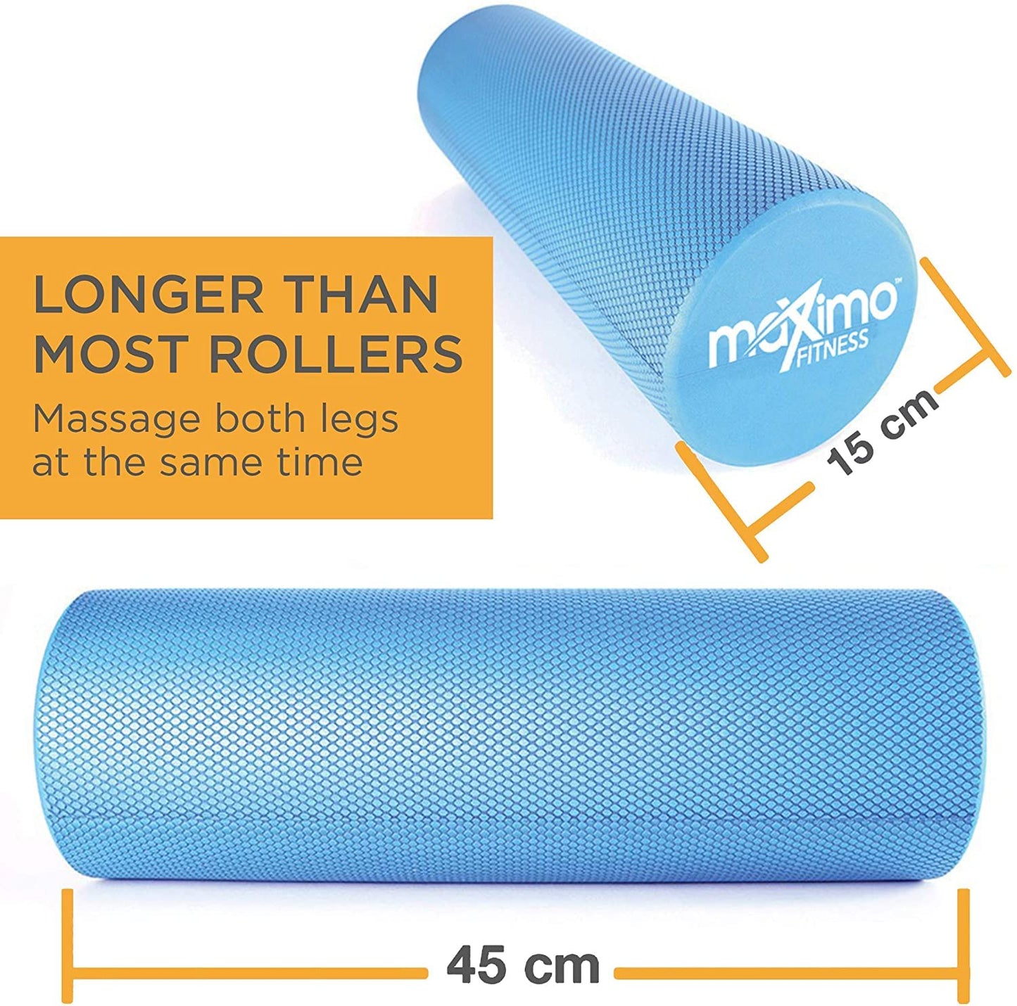 Maximo Fitness Foam Roller - High Density Exercise Roller for Trigger Point Self Massage, Muscle and Back Roller for Fitness, Physical Therapy, Yoga and Pilates, Gym Equipment