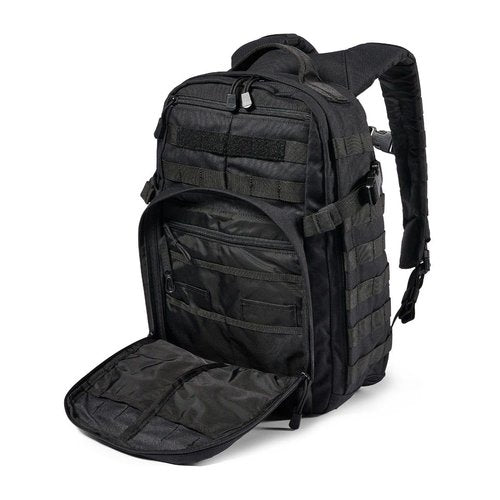 5.11 Tactical Backpack, RUSH 12 2.0 Military Survival Molle Back Pack with Laptop Compartment, Small, 24L, Black, Style 56561ABR