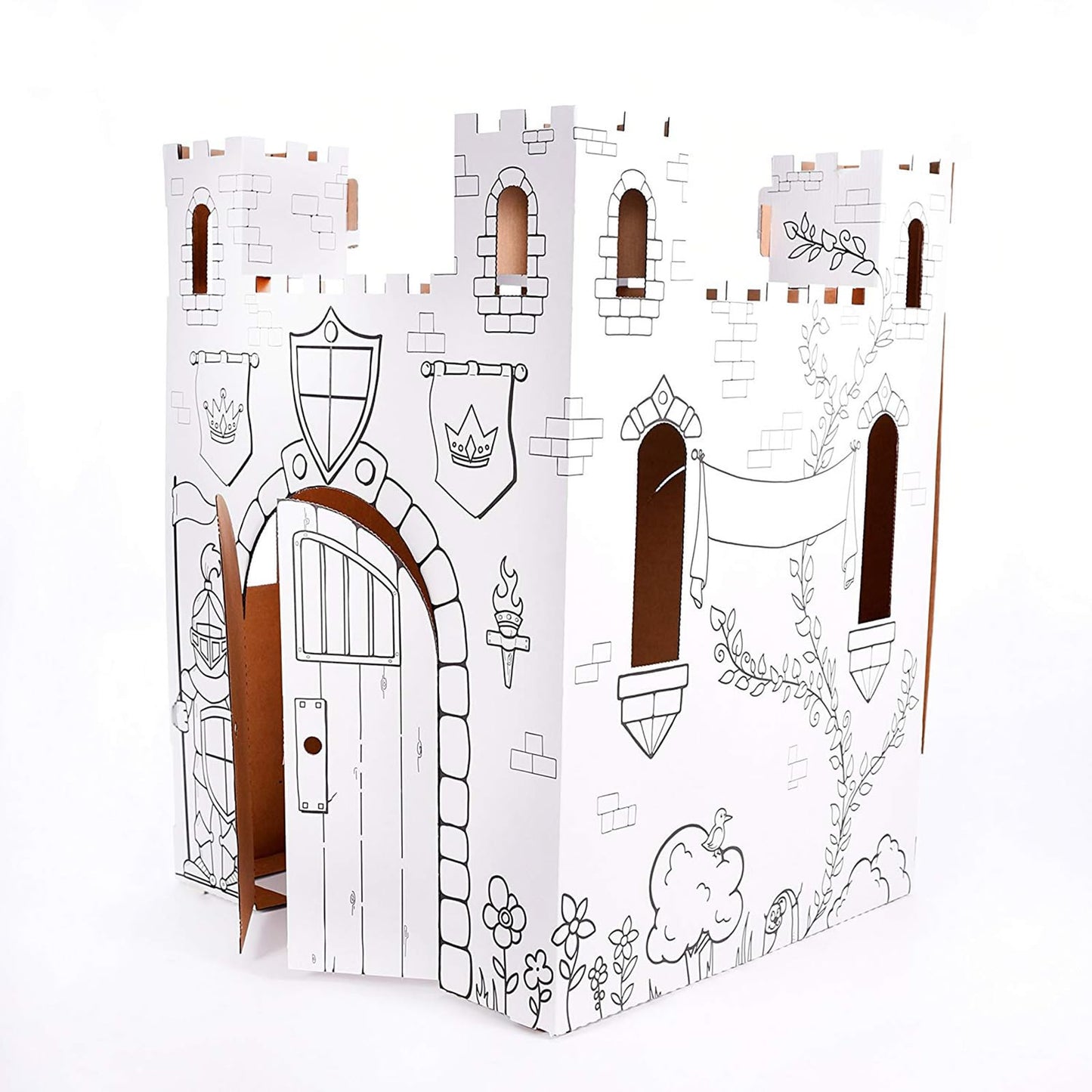 Easy Playhouse Cardboard Fairy Tale Castle - Kids Color & Draw Fort