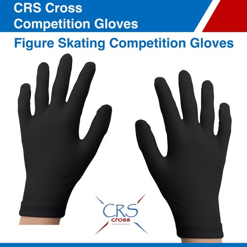 CRS Cross Competition Figure Skating Gloves. Fitted Glove for Ice Skate, Dance, Roller Skaters and Cheerleading. Available in Both Youth and Adult Sizes (Black, Youth Medium/Large)