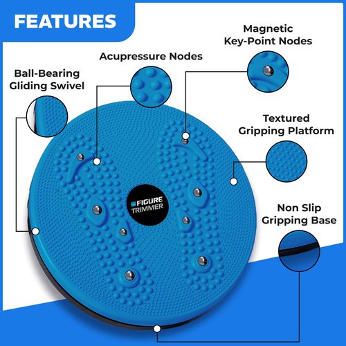 Figure Trimmer Core Abs Twister Board - Waist Sculptor Twister Board for Core & Ab Exercise - Waist Twisting Disc, Dizzy Disc Twist Board for Slimming Workout with 8 Magnets Reflexology