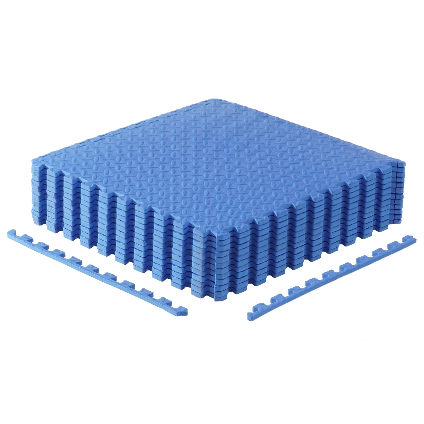 CAP Barbell 1/2-Inch Interlocking EVA Foam Exercise Puzzle Mat Home Gym Flooring - 2 Pack | 24" x 24" x 1/2" | Diamond Pattern - Blue