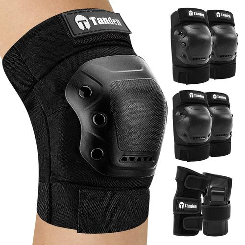 Tanden Skate Protective Gear Adult Knee and Elbow Pads for Roller Skating Pads Adult, Skateboard Knee Pads Elbow Pads Wrist Guards