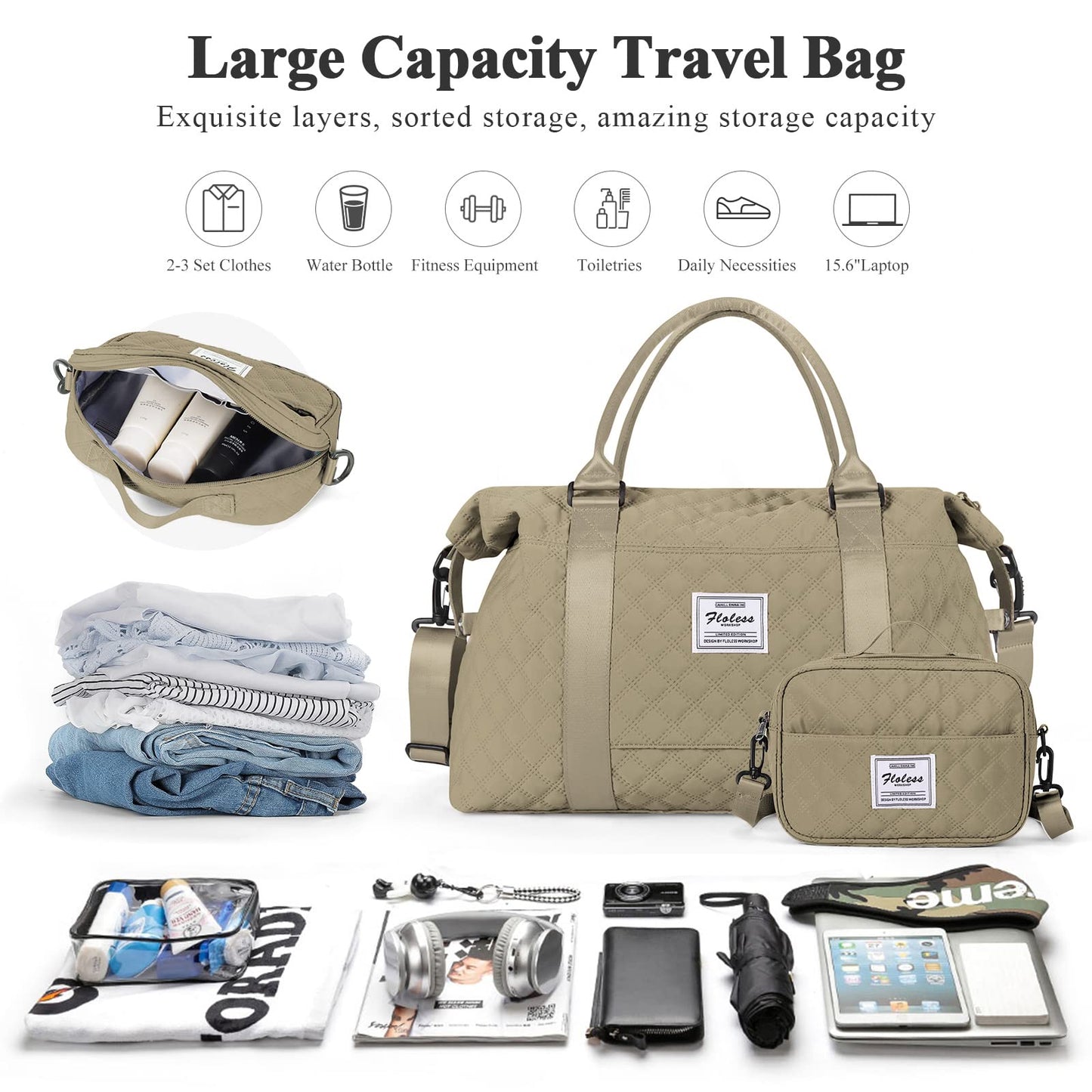 Travel Duffel Bag,Overnight Weekender Bags for Women with Wet Pocket
