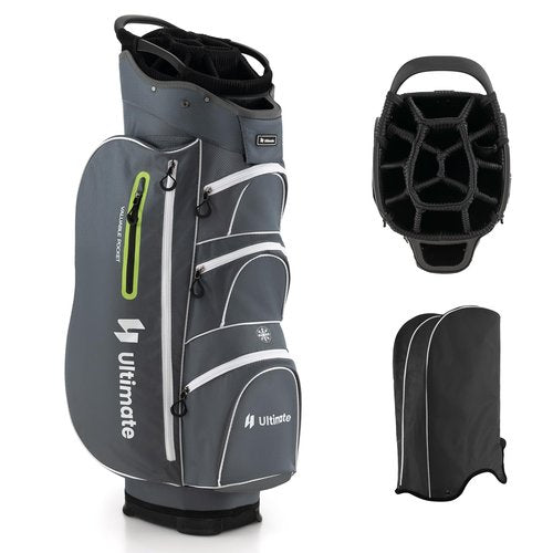 KOTEK Golf Cart Bag, 15 Way Organizer Divider Top with Putter Well, Cart Golf Bag with 7 Pockets, Cooler Bag, Rain Hood, Handles & Adjustable Dual Shoulder Strap, Golf Club Bag for Men & Women