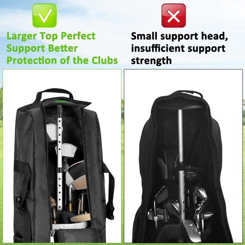 Portable Golf Travel Bag Support Pole, Umbrella Anti-Impact Support CoverProtector and Aluminum Alloy Rod, Golf Club Travel Bag Support System (Green)