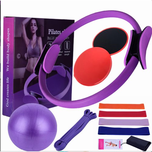 Better Me Pilates Kit for Home Workouts, 2025 New Pilates Essentials Kit for Women, Pilates Kit for Home Workouts Women, Hip Exercise Band Yoga Ball 25cm Figure 8 Resistance Band (D)