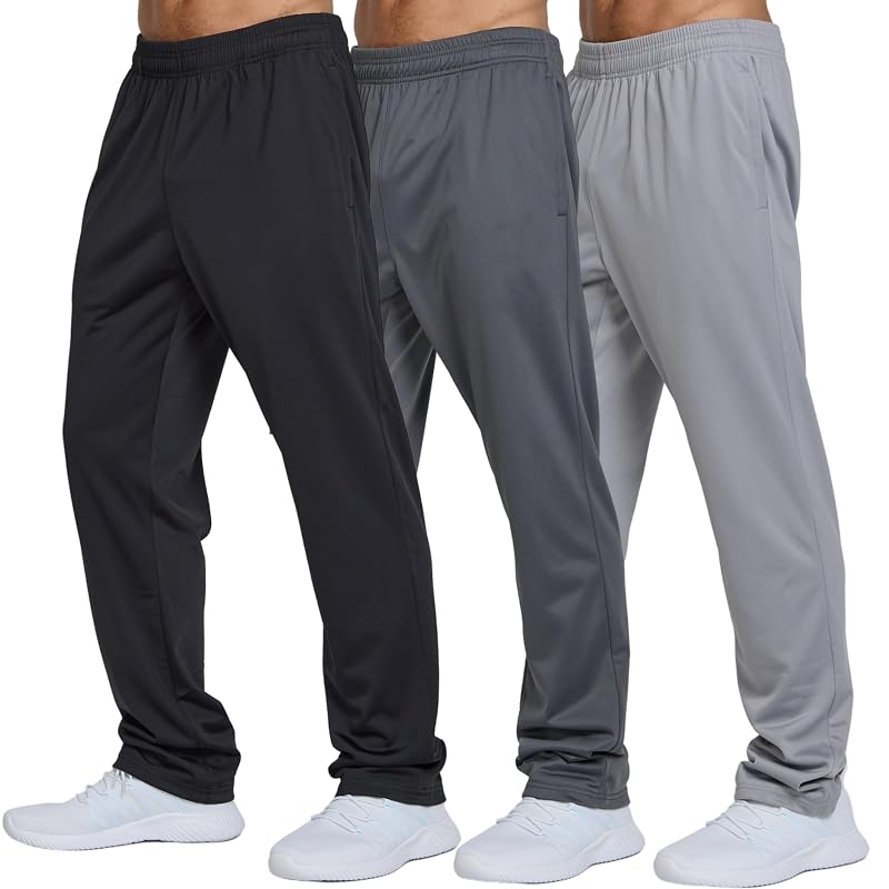 Ultra Performance Men’s Tricot Sweatpants 3-Pack - Black, Charcoal, Grey, Large