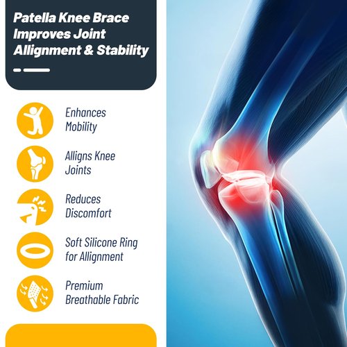 Knee Brace for Women & Men - Adjustable Support with Side Stabilizers & Patella Gel Pad - Relief for Meniscus Tear, Arthritis, Injury Recovery - Runnings, Workout(Gray)
