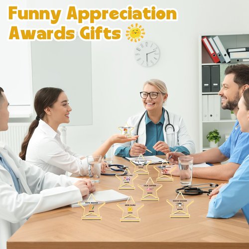 Cinnvoice 25 Pcs Funny Appreciation Awards Gifts Bulk Clear Acrylic Thank You Trophies Reward Plaque Motivational Small Employee Appreciation Gifts for Team Office Coworker Recognition(Star)
