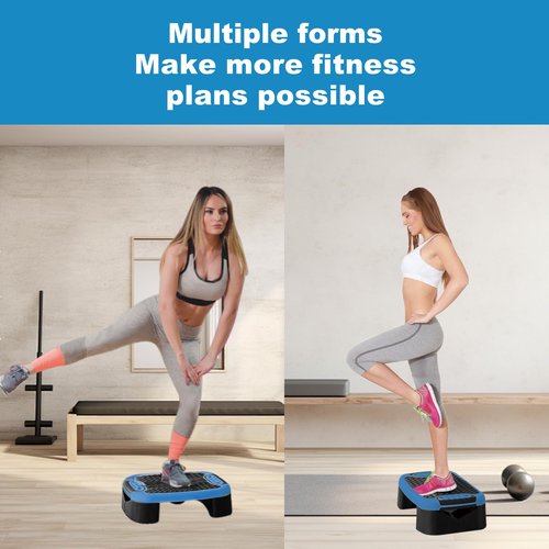 ZUETK 4-In-1 Aerobic Balance Board and Step Up Exercise Platform - Adjustable Multifunctional Balance Board Slant Board, Steppers for Exercise - Home Workout Non Slip Stepper Platform Blue