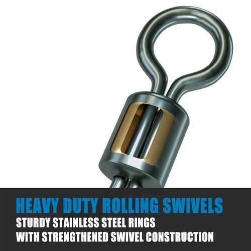 Dr.Fish Barrel Fishing Swivels, Available from #12-#12/0, Stainless Swivels Fishing Tackle Saltwater, Freshwater, Leader/Line/Lure Connector #1 104LB