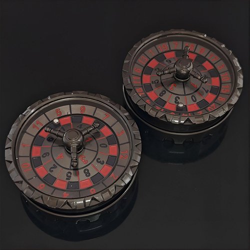 Roulette Spinner for DND Dice Set, 3-in-1 Dragon Metal D&D Dice with Gift Case for Dungeons and Dragon Game, RPG Role Playing Table Game Gifts (Black-red, 3-in-1)