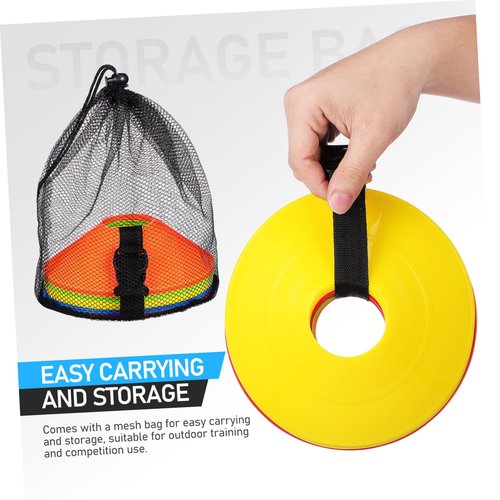 HONMEET 30Pcs Soccer Training Cones Agility Cones for Mesh Bag Pe Practice Equipment for Structured Drills in Football Basketball and Soccer