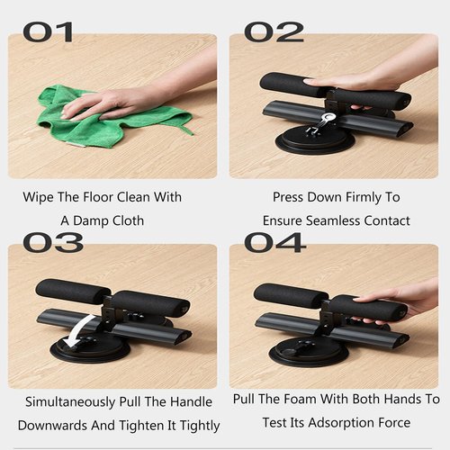 Ab Training Auxiliary Device-Multi-functional Adjustable Ab Trainer 3-Level Sit-Up Assistant with Dual Suction Cups, Ergonomic Low-Impact Core Strengthener for Home/Gym (#2)