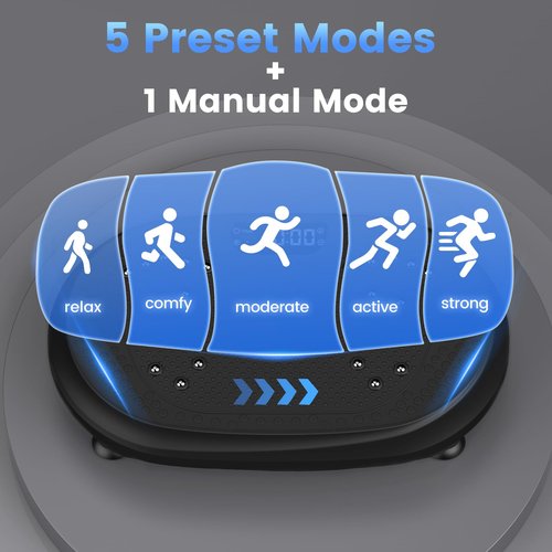 Vibration Plate Exercise Machine, Vibrating Fitness Platform for Lymphatic Drainage, Full Body Shaker Workout Equipment, Bluetooth Power Shaping Vibrate Plate, Board Sport for Home Exercise Gym, Black