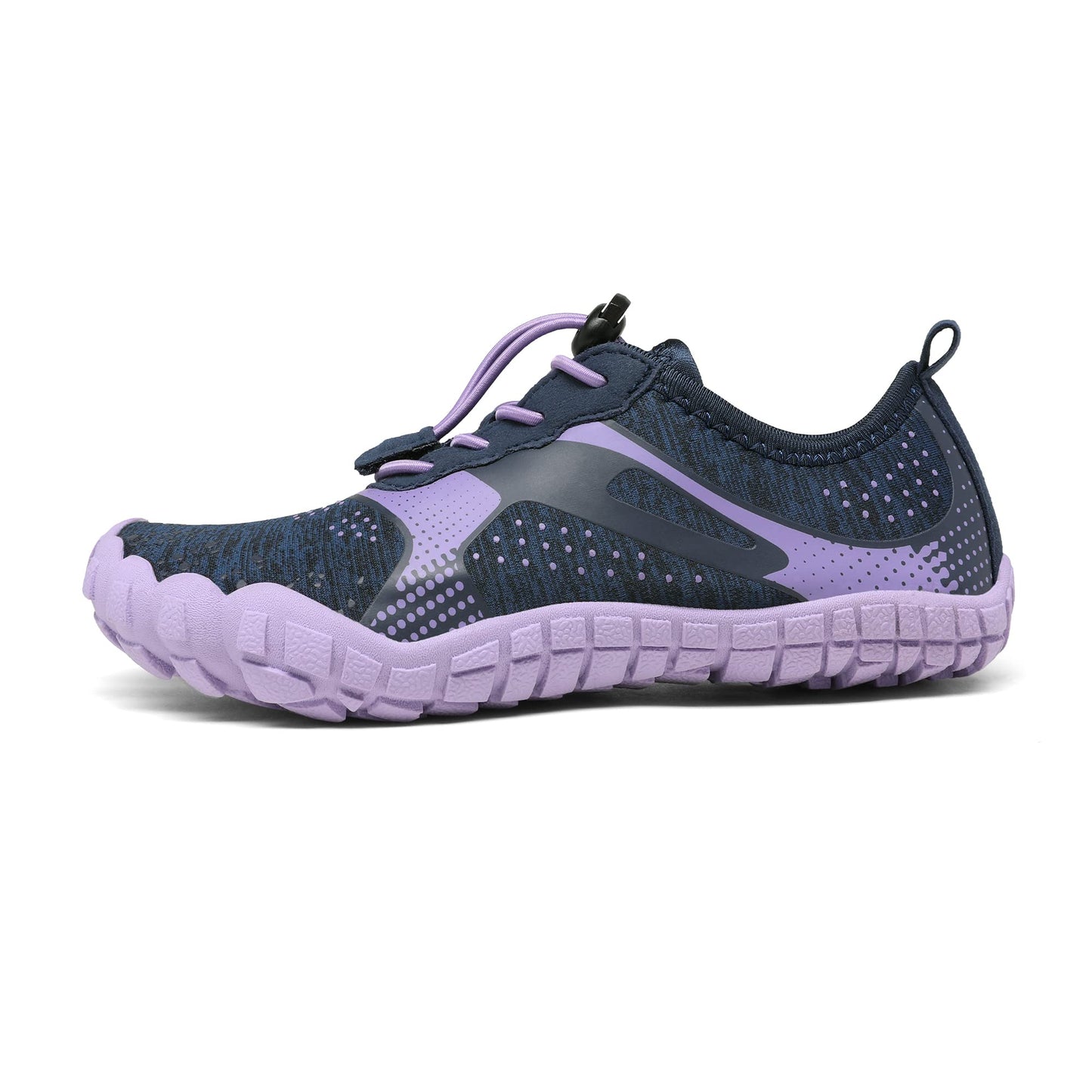 NORTIV 8 Kids Water Shoes, Lightweight Quick Dry Barefoot Athletic Aqua Sports Shoes for Boys & Girls, Outdoor, Summer (Toddler/Little Kid/Big Kid), Size 6 Big Kid,Dark/Blue/Purple,Aqua-K1