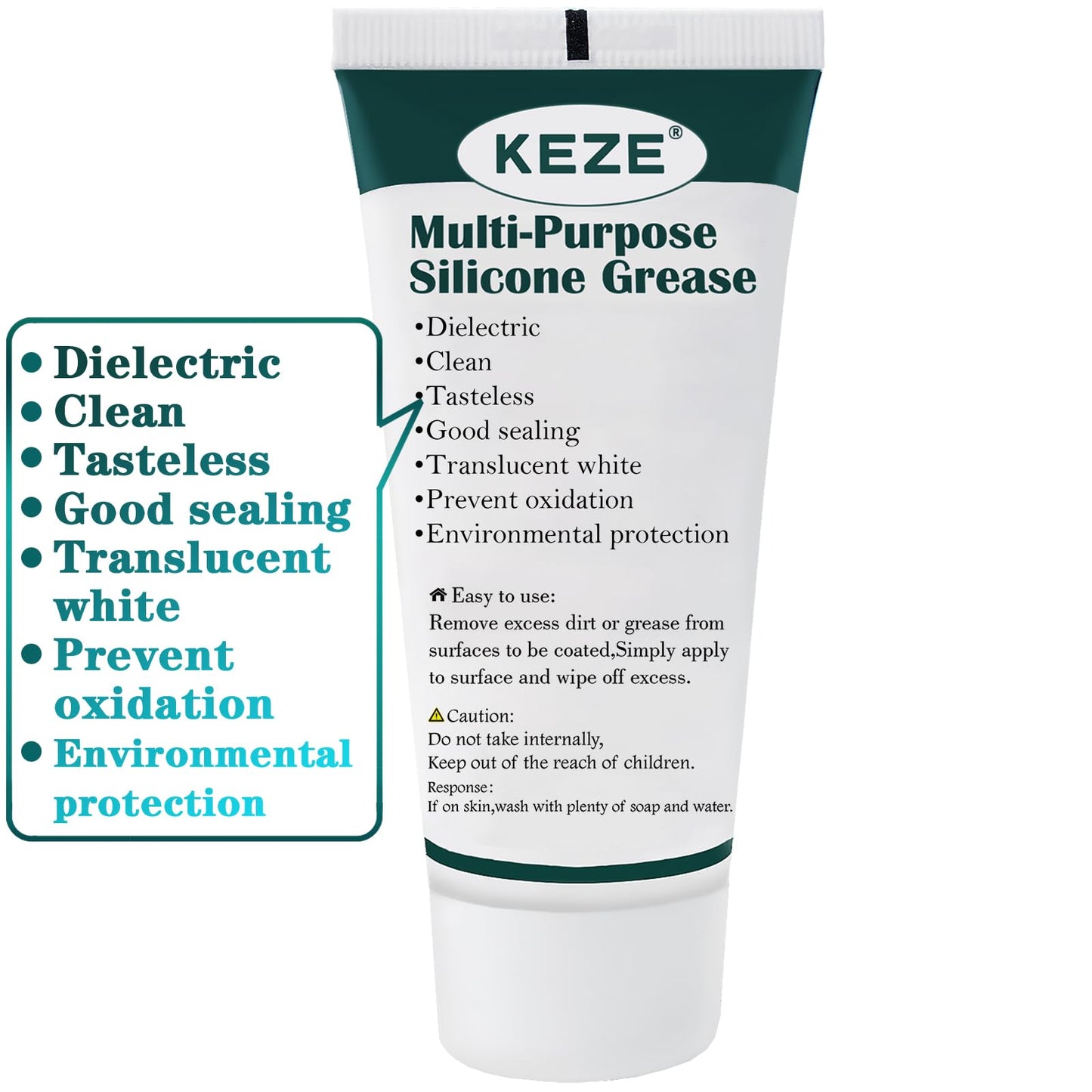 KEZE Waterproof Food Grade Silicone Lubricant Plumbers Grease for Valve Sealant Faucet Pool Lube O Rings Filter 1 oz 1-Pack